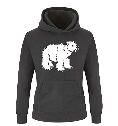 Comedy Shirts - Eisbär - Kinder Hoodie - Schwarz/Weiss Gr. 134/146 von Comedy Shirts