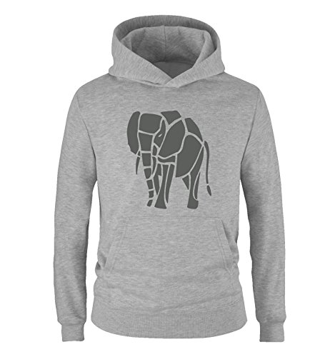 Comedy Shirts - Elefant - Jungen Hoodie - Grau/Grau Gr. 110/116 von Comedy Shirts