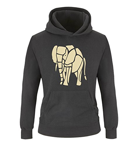 Comedy Shirts - Elefant - Mädchen Hoodie - Schwarz/Beige Gr. 152/164 von Comedy Shirts