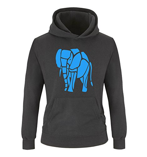 Comedy Shirts - Elefant - Mädchen Hoodie - Schwarz/Blau Gr. 152/164 von Comedy Shirts