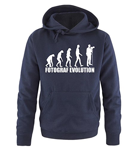 Comedy Shirts FOTOGRAF Evolution - Herren Hoodie - Navy/Weiss Gr. M von Comedy Shirts