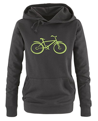 Comedy Shirts Fahrrad - Damen Hoodie - Schwarz/Grün Gr. L von Comedy Shirts