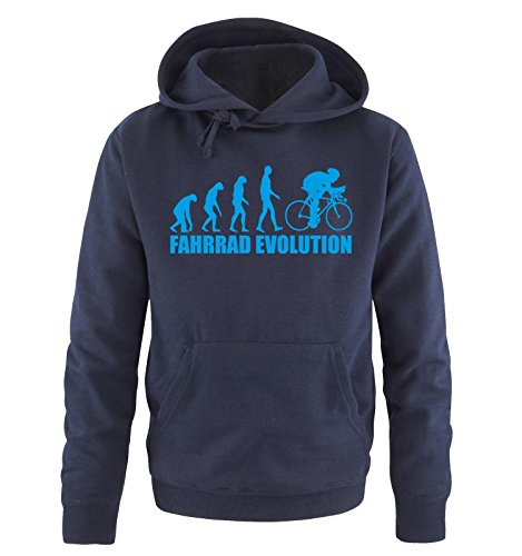 Comedy Shirts Fahrrad Evolution - Herren Hoodie - Navy/Blau Gr. M von Comedy Shirts