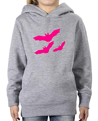 Comedy Shirts - Fledermause - Halloween - Mädchen Hoodie - Grau/Pink Gr. 134/146 von Comedy Shirts