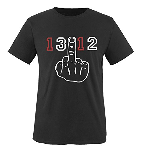 Comedy Shirts - Fuck Finger 1312 - Herren T-Shirt - Schwarz/Weiss-Rot Gr. 3XL von Comedy Shirts