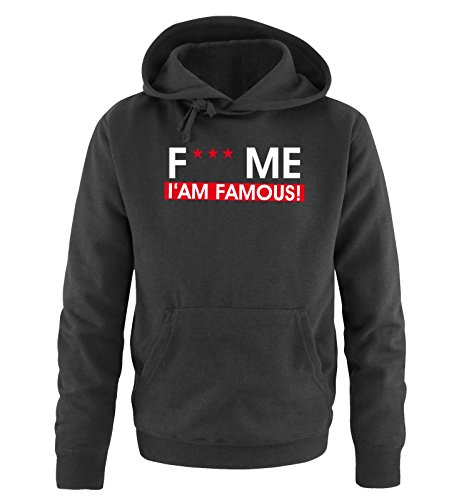 Fuck ME I'am Famous! II - Herren Hoodie - Schwarz/Weiss-Rot Gr. L von Comedy Shirts