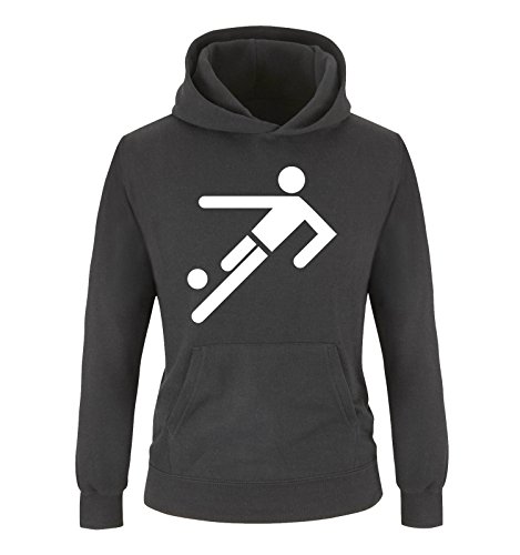 Comedy Shirts - Fussballspieler - Jungen Hoodie - Schwarz/Weiss Gr. 140 von Comedy Shirts