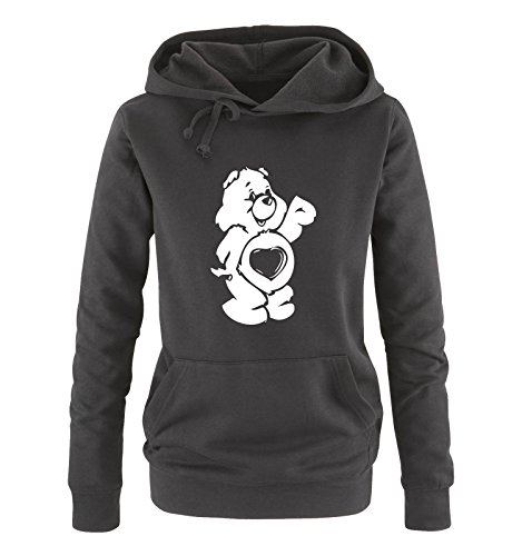 Comedy Shirts - Glücksbärchi - Damen Hoodie - Schwarz/Weiss Gr. L von Comedy Shirts