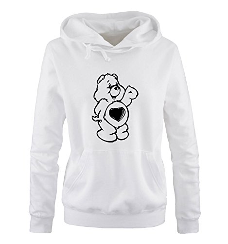 Comedy Shirts Glücksbärchi - Damen Hoodie - Weiss/Schwarz Gr. XL von Comedy Shirts