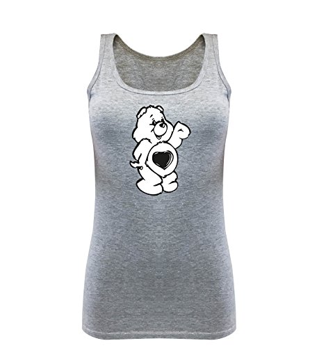 Comedy Shirts - Glücksbärchi - Damen Tank Top - Graumeliert/Schwarz-Weiss Gr. S von Comedy Shirts