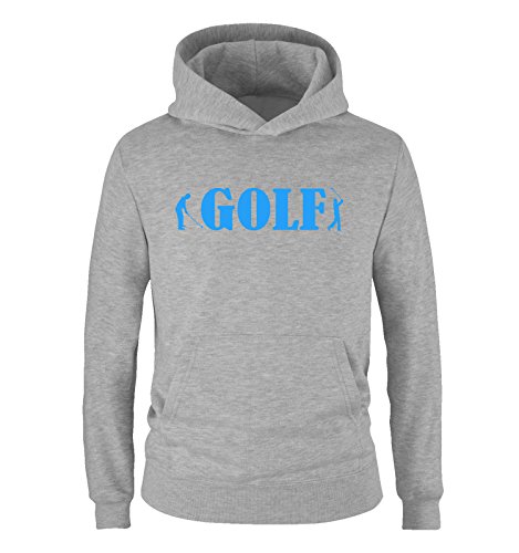 Comedy Shirts - Golf - Zwei Spieler - Jungen Hoodie - Grau/Blau Gr. 152/164 von Comedy Shirts