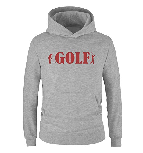 Comedy Shirts - Golf - Zwei Spieler - Jungen Hoodie - Grau/Rot Gr. 122/128 von Comedy Shirts