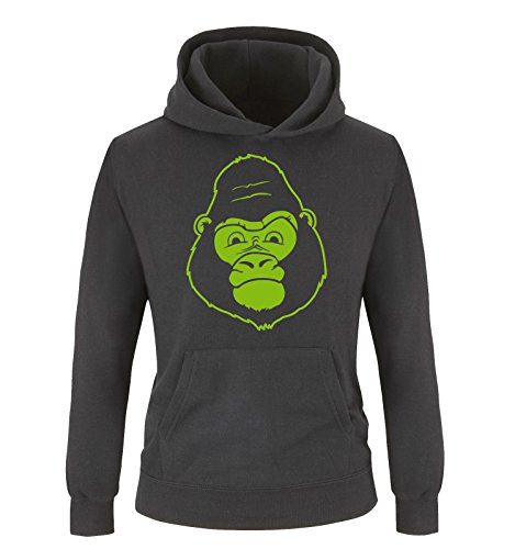 Comedy Shirts - Gorilla - Kinder Hoodie - Schwarz/Grün Gr. 152/164 von Comedy Shirts