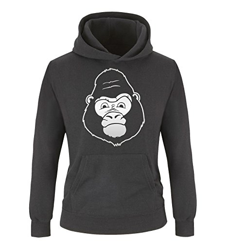 Comedy Shirts - Gorilla - Kinder Hoodie - Schwarz/Silber Gr. 122/128 von Comedy Shirts