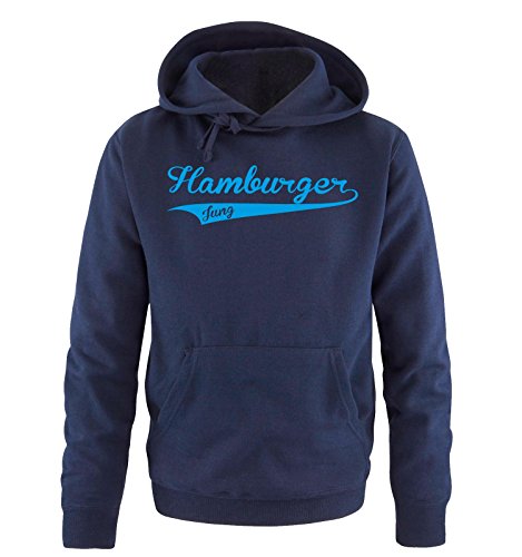 Comedy Shirts Hamburger Jung - Herren Hoodie - Navy/Blau Gr. M von Comedy Shirts