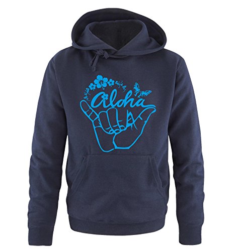 Hawaii Aloha Hang Loose - Herren Hoodie in Navy/Blau Gr. XL von Comedy Shirts