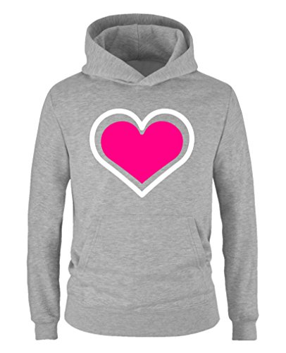 Comedy Shirts - Herz - Mädchen Hoodie - Grau/Weiss-Pink Gr. 110/116 von Comedy Shirts