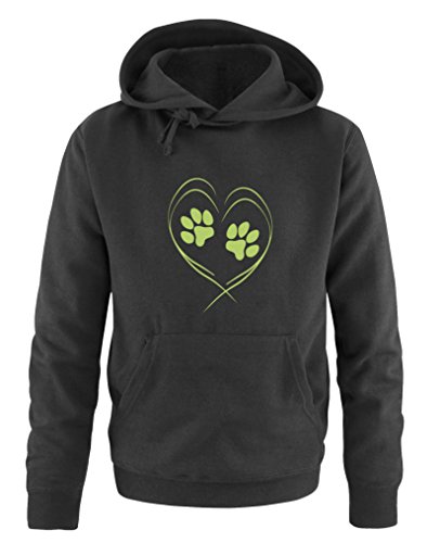 Comedy Shirts - Herz Pfote2 - Herren Hoodie - Schwarz/Grün Gr. 5XL von Comedy Shirts