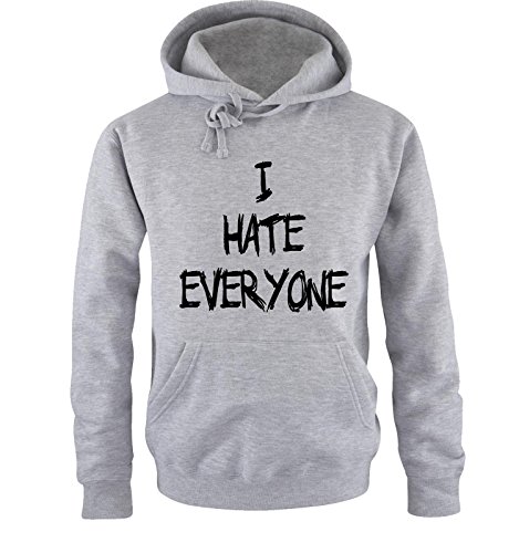 Comedy Shirts I Hate Everyone - Herren Hoodie - Grau/Schwarz Gr. M von Comedy Shirts