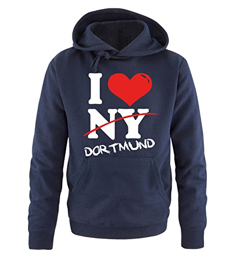 Comedy Shirts I Love Dortmund - NOT NY - Herren Hoodie in Navy Gr. XL von Comedy Shirts