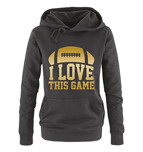 Comedy Shirts I Love This Game - Football - Damen Hoodie - Schwarz/Gold Gr. L von Comedy Shirts