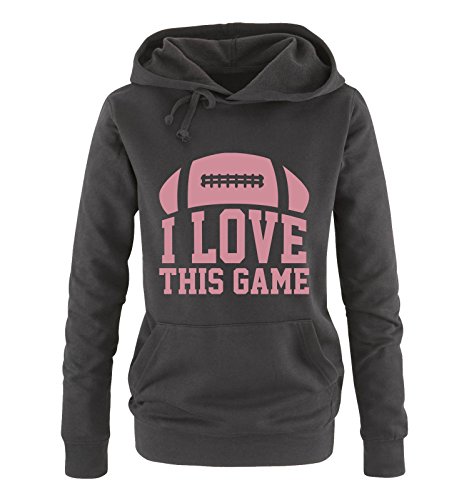 Comedy Shirts I Love This Game - Football - Damen Hoodie - Schwarz/Rosa Gr. S von Comedy Shirts