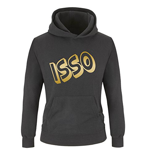 Comedy Shirts - ISSO - Comic SCHIEF - Jungen Hoodie - Schwarz/Gold Gr. 134/146 von Comedy Shirts