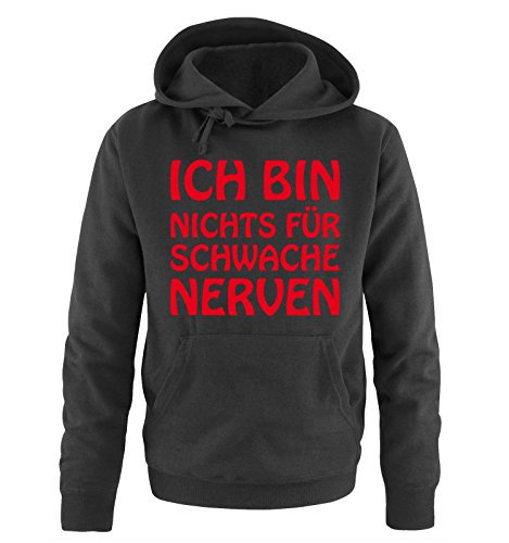 Comedy Shirts Ich Bin Nichts für schwache Nerven - Herren Hoodie - Schwarz/Rot Gr. 4XL von Comedy Shirts