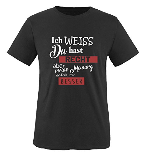 Comedy Shirts - Ich Weiss du hast Recht Aber Meine Meinung gefällt Mir Besser - Jungen T-Shirt - Schwarz/Weiss-Rot Gr. 152/164 von Comedy Shirts