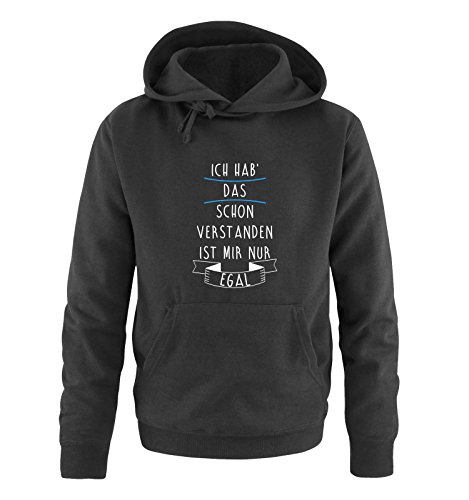 Comedy Shirts Ich hab das Schon verstanden, ist Mir nur egal. - Herren Hoodie - Schwarz/Weiss-Blau Gr. XXL von Comedy Shirts