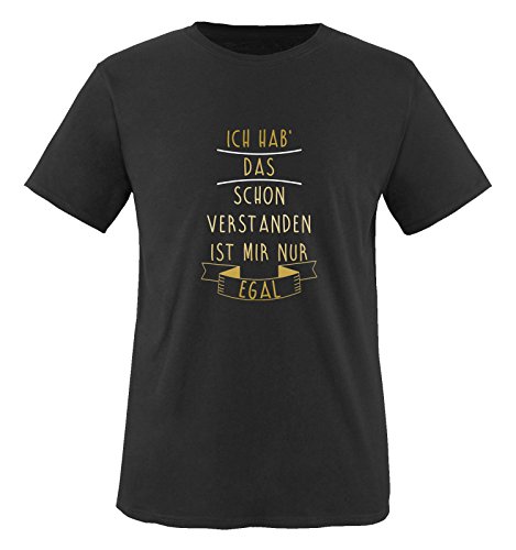 Comedy Shirts - Ich hab das Schon verstanden, ist Mir nur egal. - Jungen T-Shirt - Schwarz/Gold-Weiss Gr. 152/164 von Comedy Shirts