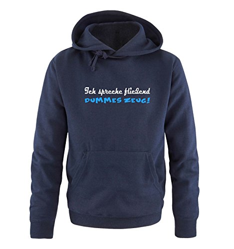 Comedy Shirts Ich spreche fließend dummes Zeug! - Herren Hoodie - Navy/Weiss-Blau Gr. L von Comedy Shirts