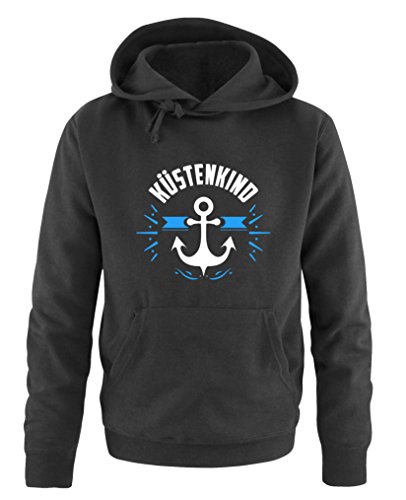 Comedy Shirts Küstenkind Anker - Herren Hoodie - Schwarz/Weiss-Blau Gr. 3XL von Comedy Shirts