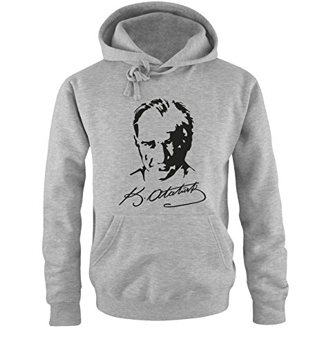 Comedy Shirts K. Atatürk - IV - Herren Hoodie - Grau/Schwarz Gr. M von Comedy Shirts