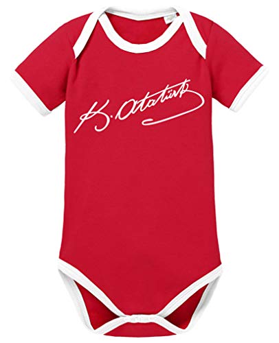 Comedy Shirts - K. Atatürk - Türkei - Baby Contrast Body - Rot-Weiss/Weiss Gr. 74 von Comedy Shirts