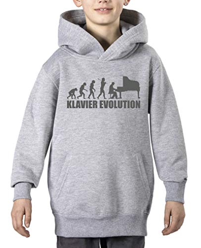 Comedy Shirts - Klavier Evolution - Jungen Hoodie - Grau/Grau Gr. 152/164 von Comedy Shirts