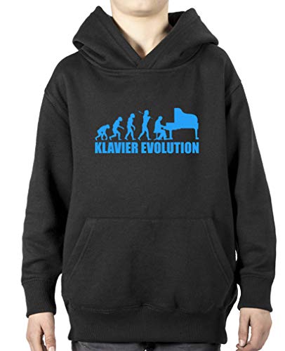 Comedy Shirts - Klavier Evolution - Jungen Hoodie - Schwarz/Blau Gr. 134/146 von Comedy Shirts