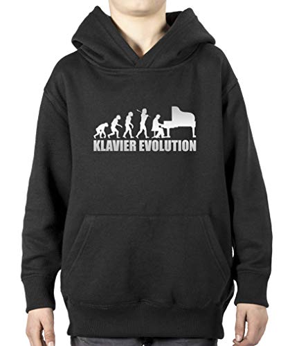 Comedy Shirts - Klavier Evolution - Jungen Hoodie - Schwarz/Silber Gr. 152/164 von Comedy Shirts