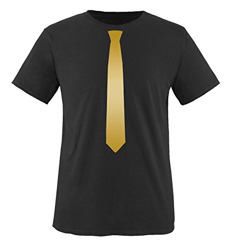 Comedy Shirts - Krawatte - Herren T-Shirt - Schwarz/Gold Gr. S von Comedy Shirts