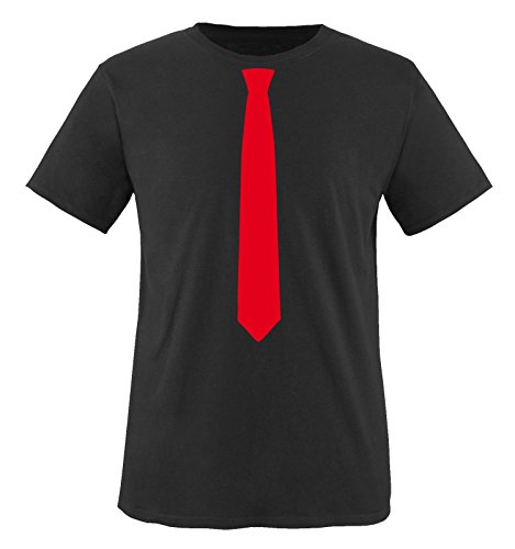 Comedy Shirts - Krawatte - Herren T-Shirt - Schwarz/Rot Gr. 3XL von Comedy Shirts