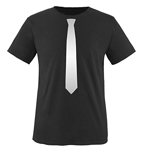 Comedy Shirts - Krawatte - Herren T-Shirt - Schwarz/Silber Gr. 3XL von Comedy Shirts