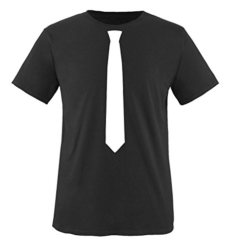 Comedy Shirts - Krawatte - Herren T-Shirt - Schwarz/Weiss Gr. L von Comedy Shirts