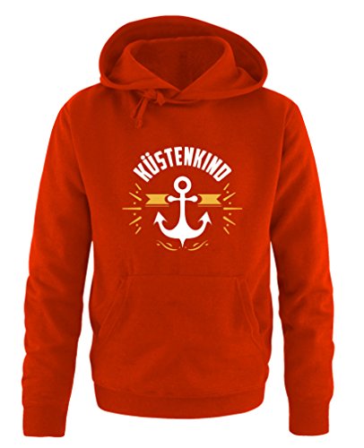 Comedy Shirts - Küstenkind Anker - Herren Hoodie - Rot/Weiss-Gelb Gr. L von Comedy Shirts