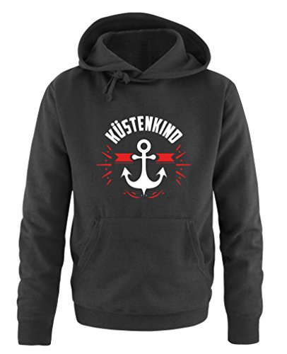 Comedy Shirts Küstenkind Anker - Herren Hoodie - Schwarz/Weiss-Rot Gr. 5XL von Comedy Shirts