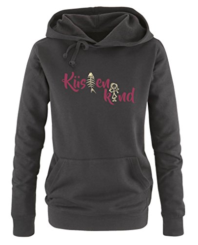 Comedy Shirts Küstenkind - Damen Hoodie - Schwarz/Beige-Fuchsia Gr. XXL von Comedy Shirts