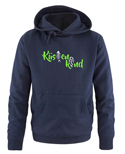 Comedy Shirts Küstenkind - Herren Hoodie - Navy/Weiss-Neongrün Gr. L von Comedy Shirts