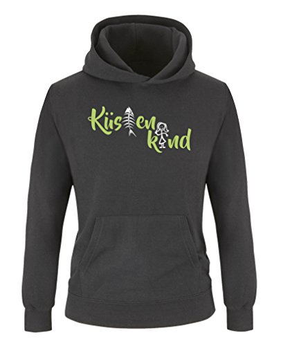 Comedy Shirts - Küstenkind - Jungen Hoodie - Schwarz/Weiss-Grün Gr. 122/128 von Comedy Shirts