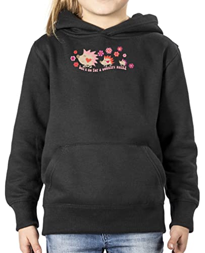 Comedy Shirts - Lets go for a Country Walk Igel - Mädchen Hoodie - Schwarz Gr. 152 von Comedy Shirts