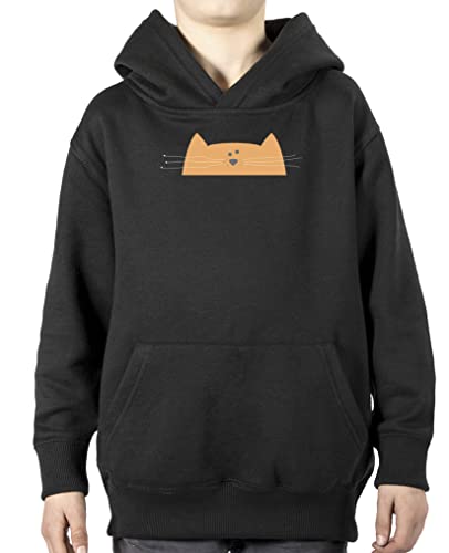 Comedy Shirts - Luschernde Katze - Jungen Hoodie - Schwarz Gr. 140 von Comedy Shirts