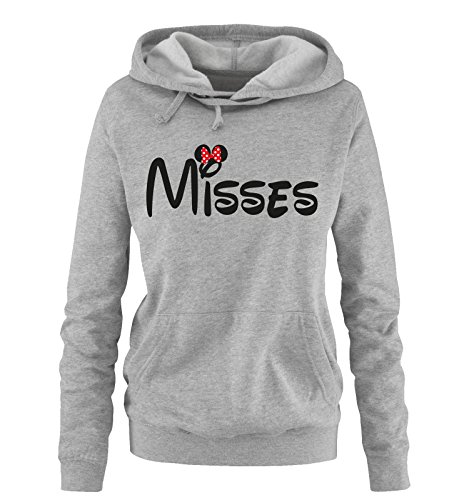 Comedy Shirts - Misses - Minnie - Damen Hoodie - Grau / Schwarz-Rot Gr. XL von Comedy Shirts